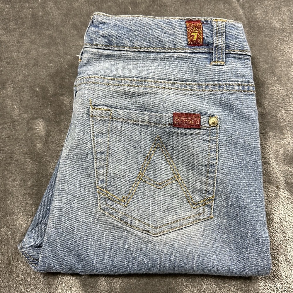 7 For All Mankind Paxtyn Girls 14 Light Blue Excellent Straight Leg Jeans